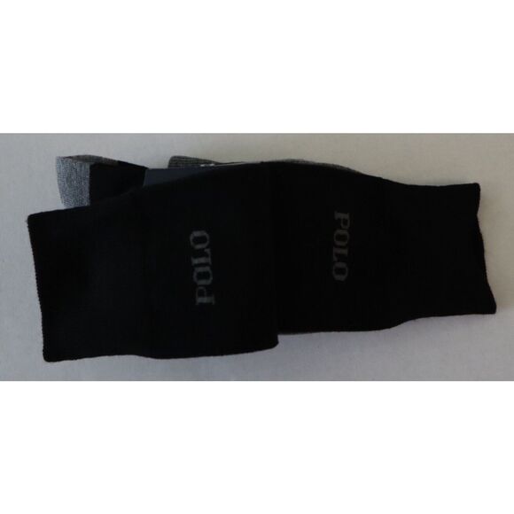 Polo Ralph Lauren Men's Sz 10-13 Black/Gray/Striped 3-Pair Casual/Dress Socks - Picture 7 of 8